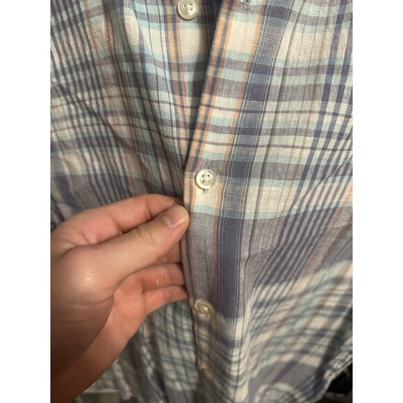 Men’s Gap Flannel Button Down Classic Shirt Size S Linen - Picture 4 of 5